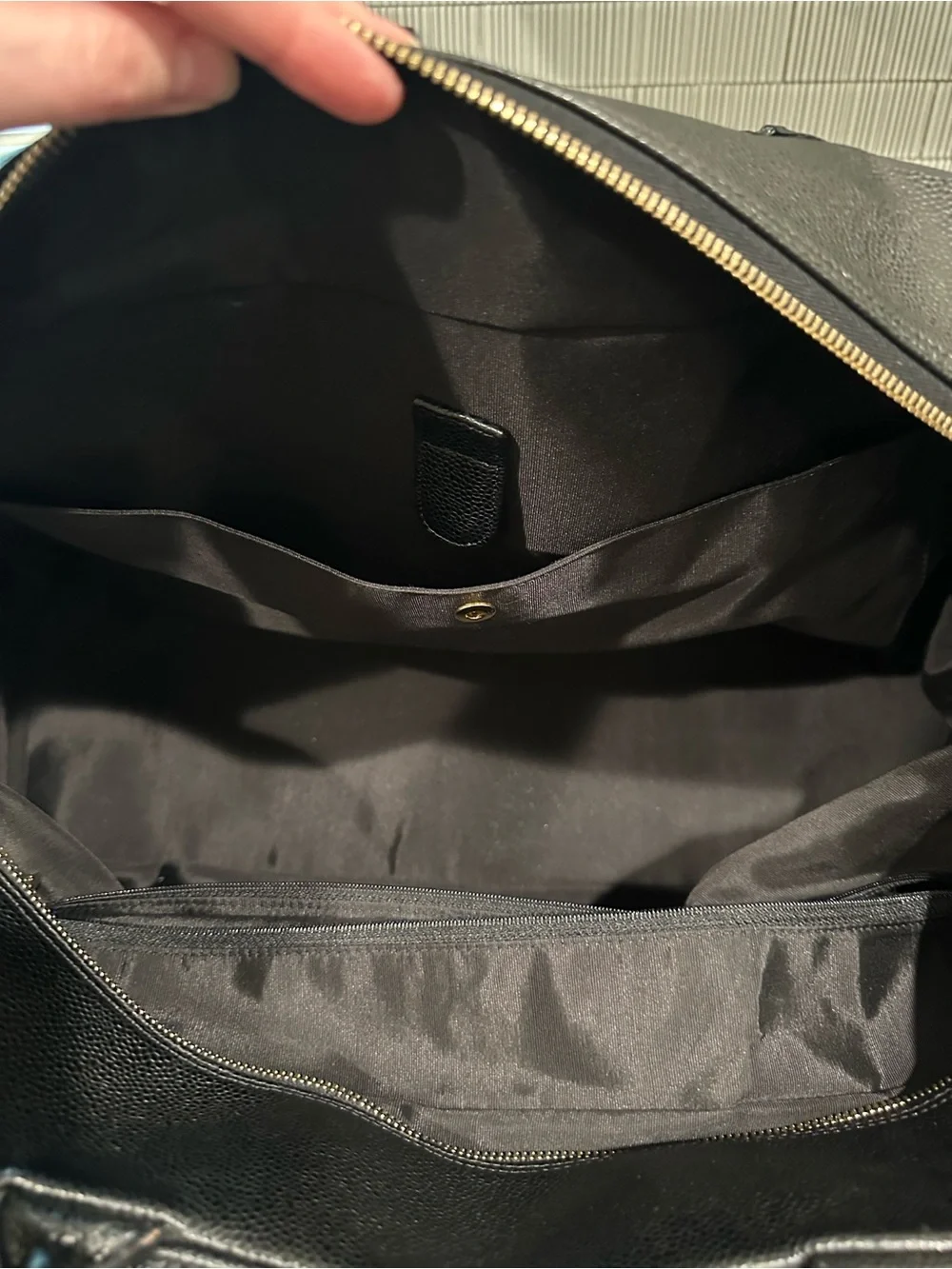 Chanel Timeless CC Black Quilted Caviar Leather Bowler XL